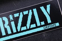 Grizzly Griptape Clothing Tag Teal Black Bear Z31A Vintage Skateboarding STICKER