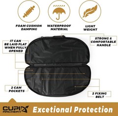 Lightweight Camouflage Compound Bow Case with Quiver & Backpack Straps – 44in