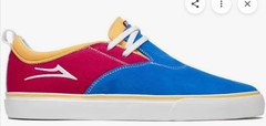 Lakai Riley 2 Blue/Red/Yellow Hawk Suede Skateboarding Sneakers Men’s 9.5 – READ