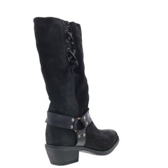 Dingo Bronco DI-2230 Mens Black Suede Pull On Cowboy Western Boots