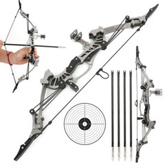16″ 16lbs Mini Compound Bow Arrows Set Adult Target Archery Shooting Toy Game