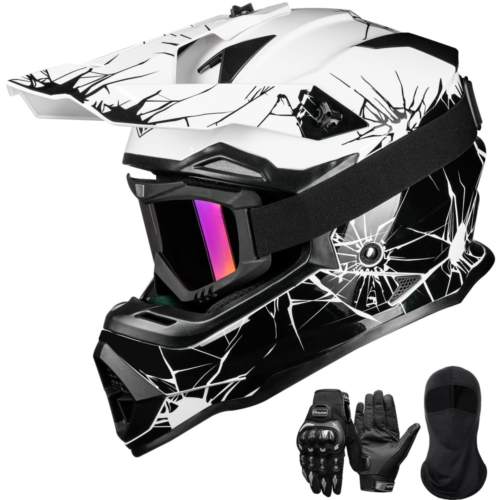 ILM Adult Dirt Bike Helmets Men Women Motocross ATV Off Road Helmet with Gogg…