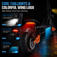 adults stand electric scooter 1600w 11 inch motor 40 mph fast speed foldable