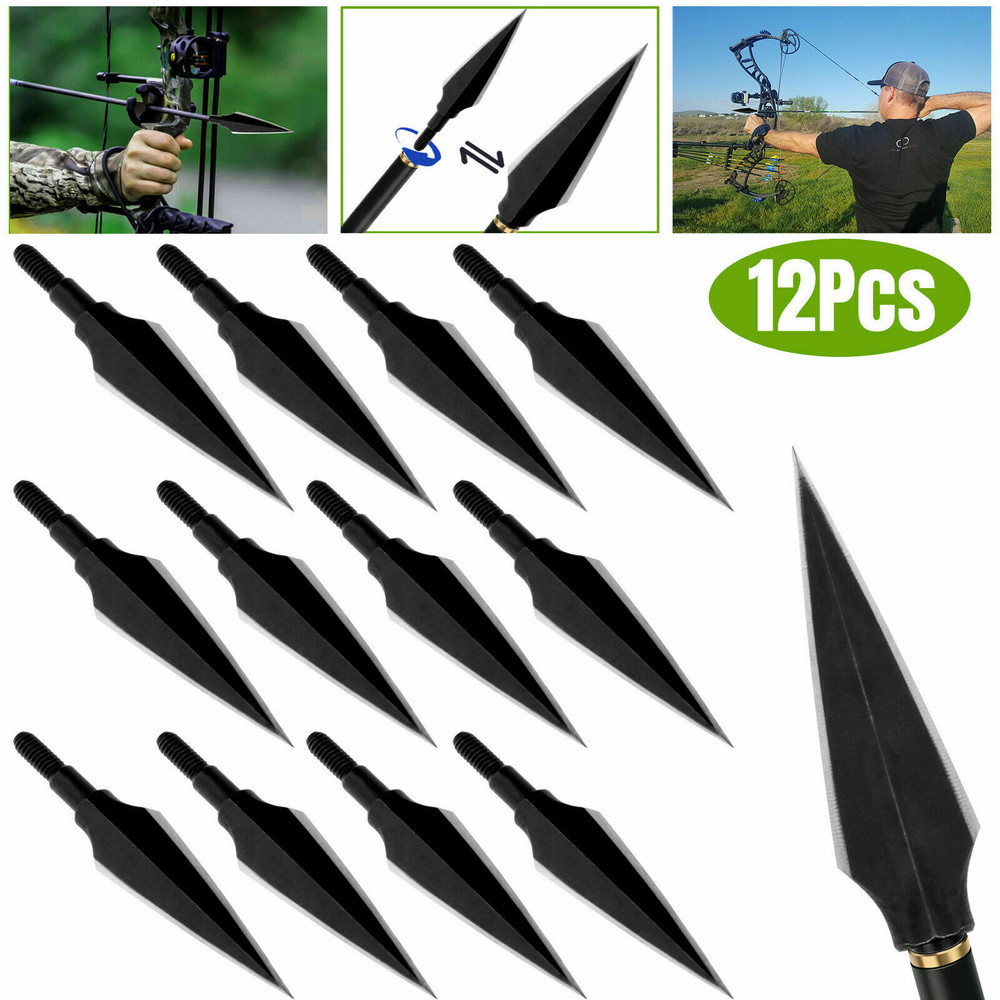 12X 150gr Archery Arrowheads Hunting Tips Screw Points Crossbow Arrow Broadheads