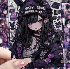 30Pcs Random Gothic Japanese Demoness Samurai Anime Girls Waterproof Stickers