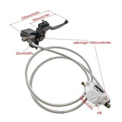 Rear Hydraulic Brake Caliper Assembly+Disc Rotor Kit for GY6 150cc ATV Go Kart