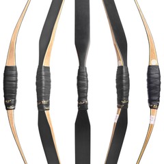 58″ Traditional Bow 15-50lbs Triangle Longbow Horsebow Hunting Archery Shooting