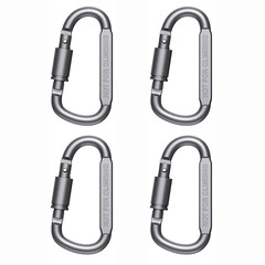 4-6Pcs Aluminum Alloy Carabiner Set Keychain Clip Hook for Camping Outdoor EDC