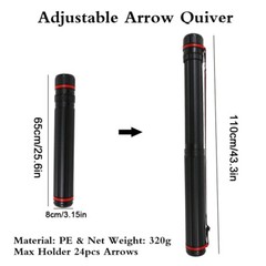 43-inch Adjustable Hunting Arrows Tube Quiver Case Accommodates 12-24Pcs Arrows