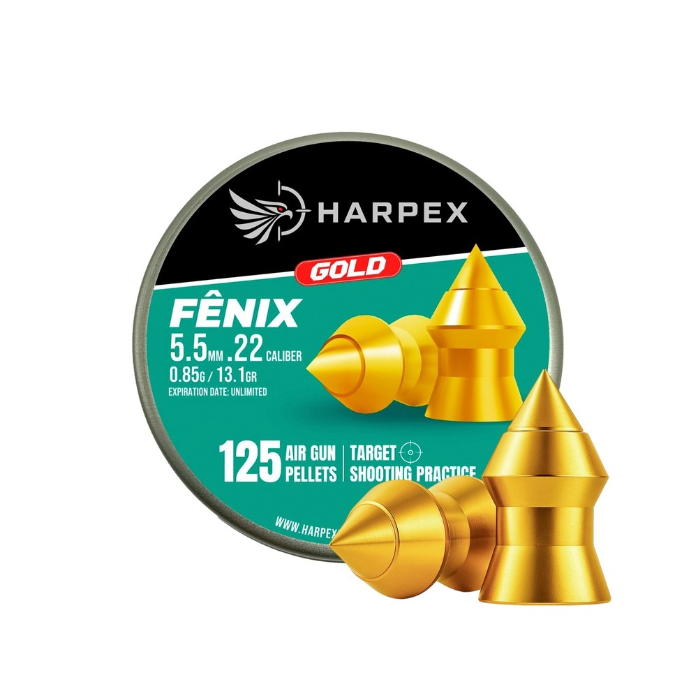Harpex Fenix Gold .22 (5.5mm) Cal Airgun pellets – Lead Pointed high precision