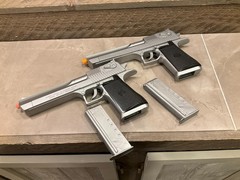 Two Desert Eagle Airsoft Pistol Magnum Research 6mm Replica Spring Loaded Manual