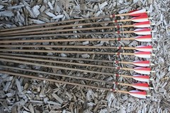 Premium Wood Arrows, Spined and Weight Matched. Dozen Packs