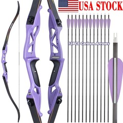 56″ Takedown Recurve Bow 18-50lbs For Right Hand Archery Hunting Shooting Target