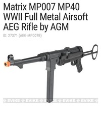 AGM MP007 MP40 WWII Airsoft AEG Rifle Full Metal Build (AEG-MP007B)