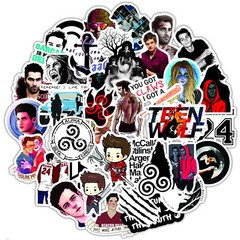 50pcs Waterproof Vinyl Teen Wolf Sticker Pack For Laptop,Water Bottle