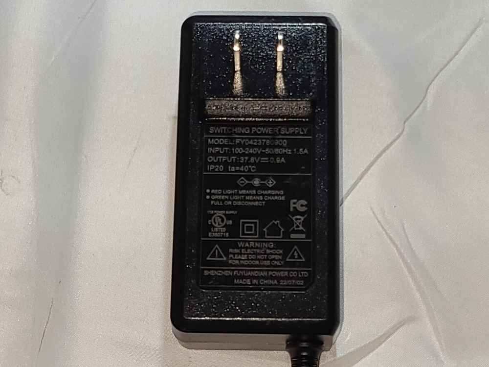 AC / DC Adapter For Gotrax G2PLUS Electric Scooter 37.8V 0.9A- FY0423780900