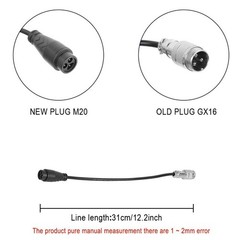 Waterproof Charging Cable GX16 Connector for Dualtron Electric Scooter