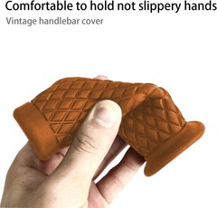 Motorcycle Nonslip Rubber Hand Grips for 7/8 Inch 22mm/24mm Handles, Light Brown