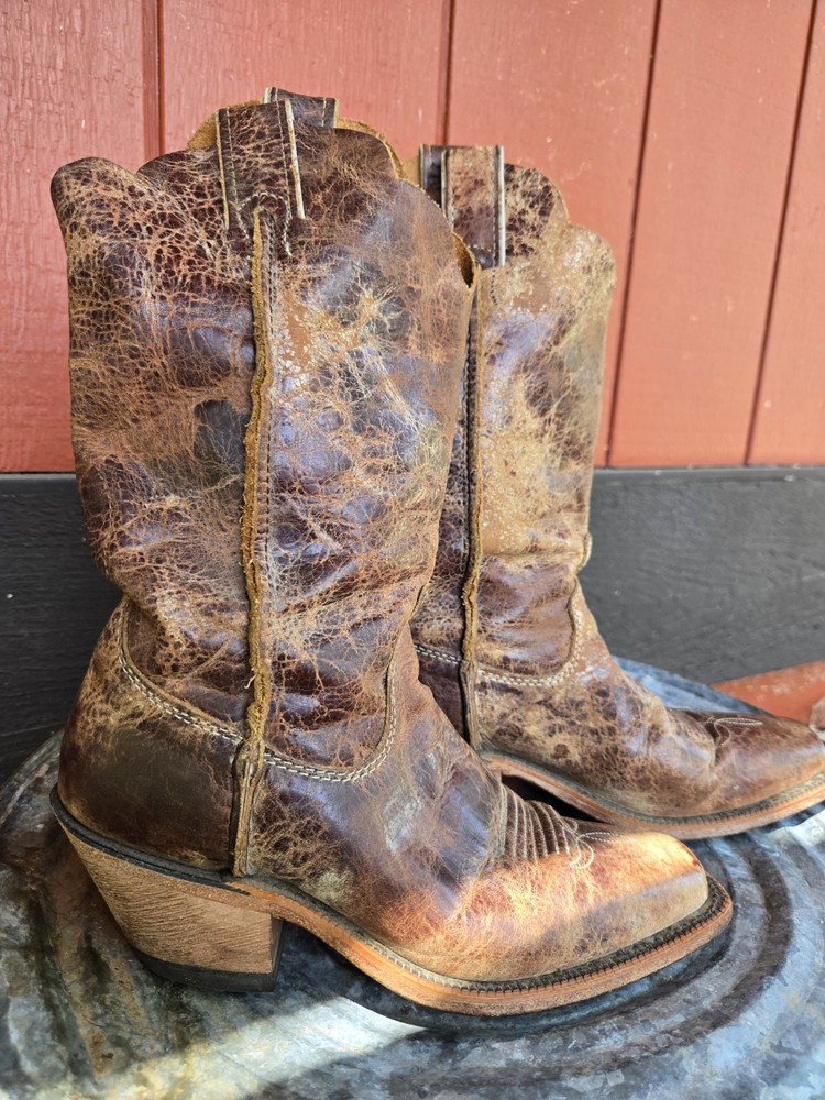 Justin BRL122 Women’s Brown Leather Western Cowboy Boots US Size 7