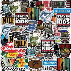 100 Fish Fishing Stickers Pack For Tackle Box Fishermen Dads Car Boat
