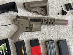 Elite Force CQC M4 Airsoft AEG 6MM Brown Huge Lot And More