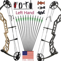 19-70LBS Archery Left Hand Compound Bow Kit Adjustable 320FPS Hunt Shoot Target