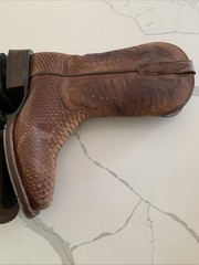 Men’s US 8M Dan Post Ka Python Print Leather Brown Western Cowboy Boots Preowned