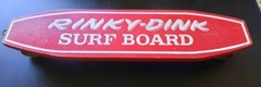Vintage Wooden Rinky Dink Surf Board Metal Steel Wheels 24″ Skateboard 1960s