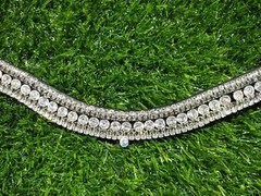 Crystal browband 5 Row Leather Clear Crystal Bridle Brow-Band Dressage Premium
