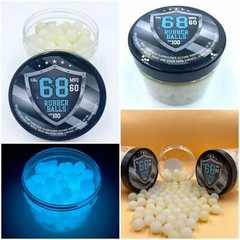 100 x Blue Night Vision Silicon Rubber Balls Paintballs 68 cal. Glow In The Dark