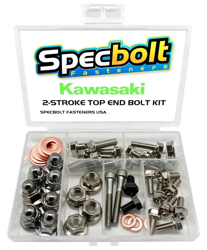Kawasaki KX125 Top End Engine Nuts Bolts Kit KX 125 Nickel Cylinder Head Rebuild