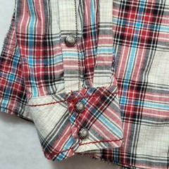 Ariat Womens Plaid Western Snap Shirt Embroidered Yoke Red Blue Cotton Large