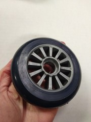 Scooter Wheels 100mm Blue Plastic Hub New Pair of 2 Wheels