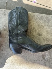 Justin Black Lizard Print Western Cowboy Boots Women s Size 7 1/2B