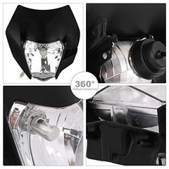 Dirt Bike Headlight,Motorcycle Headlight Universal for SX SXF XC normal black