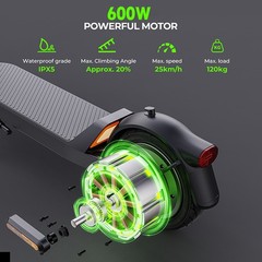 600W ELECTRIC SCOOTER ADULT 32KM/H MAX SPEED FOLDABLE E-SCOOTER SHOCK APSORPTION