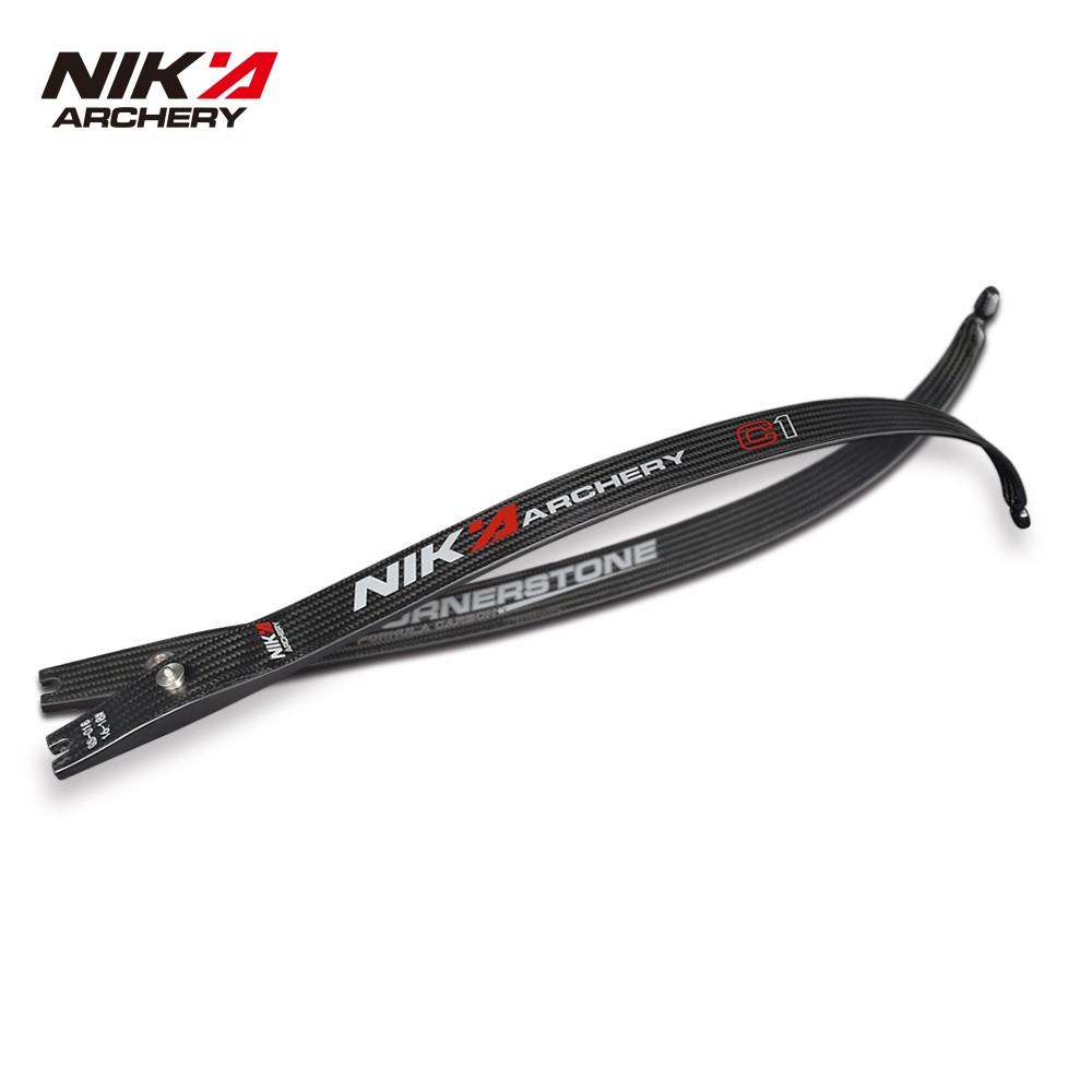 C1 Cornerstone Limbs Carbon Fiber 68″ @25H Recurve Bow ILF Limbs NIKA ARCHERY
