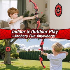 HYES Bow and Arrow for Kids LED Light Up Archery Set with 12 Suction Cup Arrows