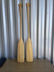 Vintage NAVAJO BRAND Wood Canoe Paddles Set Of 2, Adult Size 53” Long
