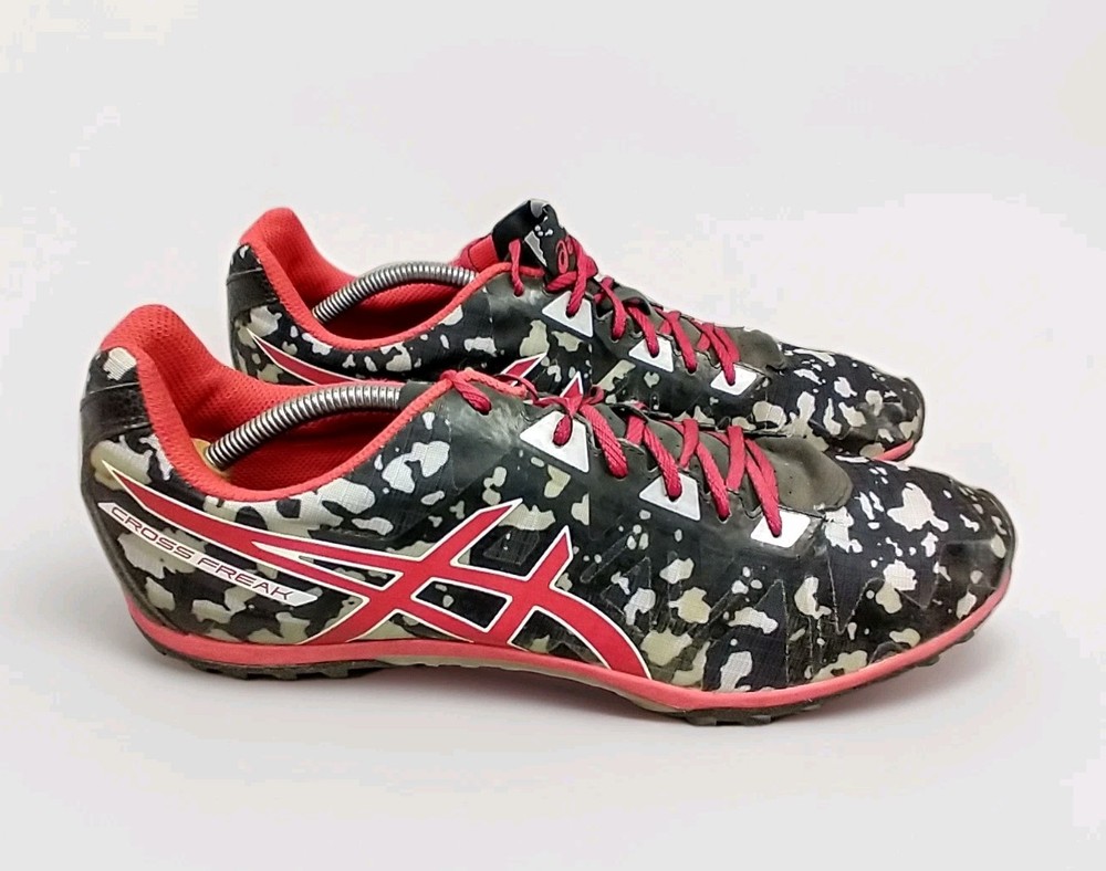 Asics Gun Lap Mens 13 G508Y Cross Freak 2 Black Fiery Red Gray No Spikes Track