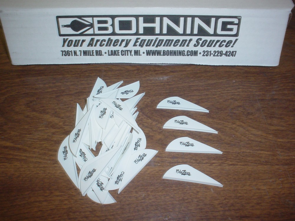 36 Bohning 2″ BLAZER Arrow Arrows VANES Archery WHITE