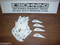 36 Bohning 2″ BLAZER Arrow Arrows VANES Archery WHITE