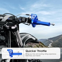 Throttle Grip Throttle Cable Motorcycle 22mm Universal CNC Aluminum Blue