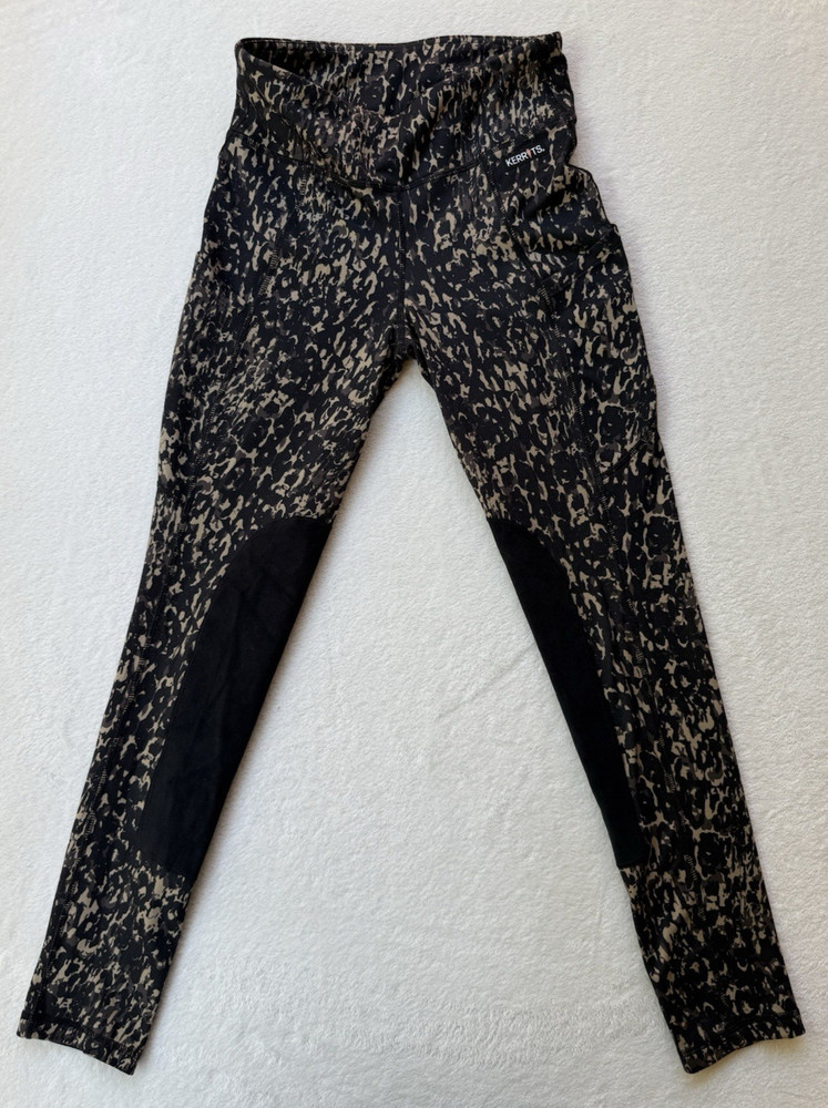 Kerrits Equestrian Riding Tights XS Animal Print Knee Patch Leggings Horseback