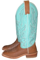 Justin Boots Women’s Brown Western Boots Turquoise Square Toe Size 7 B