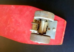 Vintage Wooden Rinky Dink Surf Board Metal Steel Wheels 24″ Skateboard 1960s