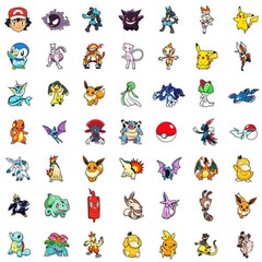 50PCS Pokemon Stickers Waterproof Vinyl Laptop Skateboard Luggage Guitar Decals