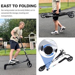 3 Wheel Foldable Scooter Swing Scooter Tri Slider Kick Wiggle Scooters Push D…