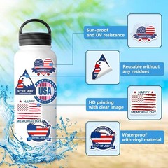 30Pcs Random Patriotic 4th of July American Independence Memorial Day Sticker