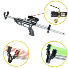 Powerful Slingshot Rifle With Green Laser Aiming For Hunting Catapult Shooting
